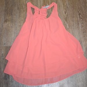 Coral ruffle back top